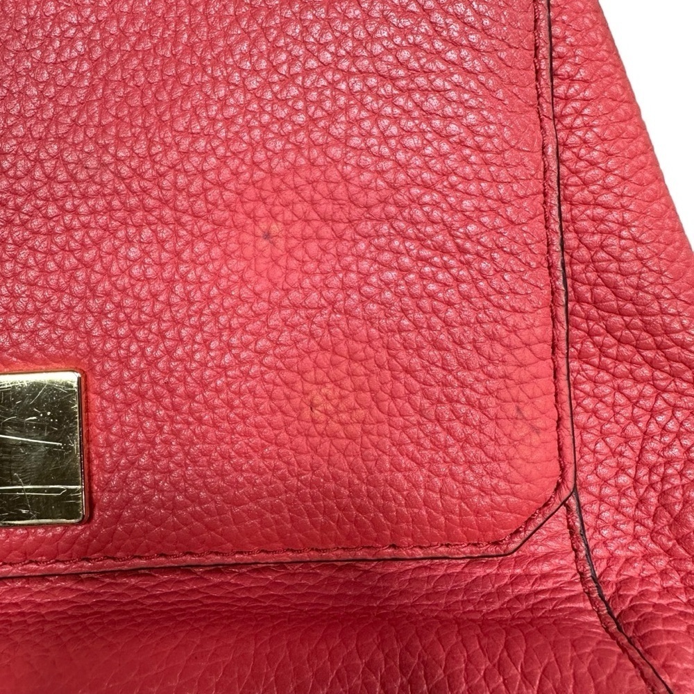 Michael Kors Callie Pebbled Pink Leather Top Handle Purse Satchel Bag No Strap - Picture 12 of 14